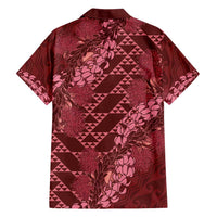 Maroon Aloha Hawaii Hawaiian Shirt Hawaiian Kakau Ohia Lehua Lei - Polynesian Pride