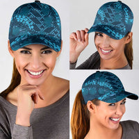Naval Night Aloha Hawaii Classic Cap Hawaiian Kakau Ohia Lehua Lei - Polynesian Pride