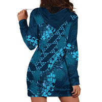 Naval Night Aloha Hawaii Hoodie Dress Hawaiian Kakau Ohia Lehua Lei - Polynesian Pride