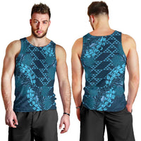 Naval Night Aloha Hawaii Men Tank Top Hawaiian Kakau Ohia Lehua Lei - Polynesian Pride