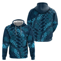 Naval Night Aloha Hawaii Zip Hoodie Hawaiian Kakau Ohia Lehua Lei - Polynesian Pride