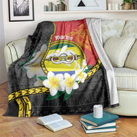 Personalised PNG Morobe Provins Blanket Papua New Guinea Plumeria Melanesian Pattern LT14 Red - Polynesian Pride