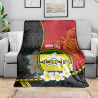 Personalised PNG Morobe Provins Blanket Papua New Guinea Plumeria Melanesian Pattern LT14 - Polynesian Pride