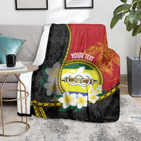 Personalised PNG Morobe Provins Blanket Papua New Guinea Plumeria Melanesian Pattern LT14 - Polynesian Pride