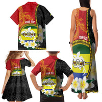 Personalised PNG Morobe Provins Family Matching Tank Maxi Dress and Hawaiian Shirt Papua New Guinea Plumeria Melanesian Pattern LT14 - Polynesian Pride