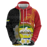 Personalised PNG Morobe Provins Hoodie Papua New Guinea Plumeria Melanesian Pattern - Polynesian Pride