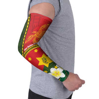 Personalised PNG Isten Hailans Provins Arm Sleeves Papua New Guinea Plumeria Melanesian Pattern LT14 - Polynesian Pride