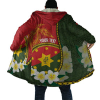Personalised PNG Isten Hailans Provins Cloak Papua New Guinea Plumeria Melanesian Pattern - Polynesian Pride