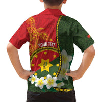 Personalised PNG Isten Hailans Provins Family Matching Off The Shoulder Long Sleeve Dress and Hawaiian Shirt Papua New Guinea Plumeria Melanesian Pattern LT14 - Polynesian Pride