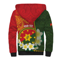 Personalised PNG Isten Hailans Provins Sherpa Hoodie Papua New Guinea Plumeria Melanesian Pattern LT14 - Polynesian Pride