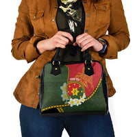 Personalised PNG Isten Hailans Provins Shoulder Handbag Papua New Guinea Plumeria Melanesian Pattern - Polynesian Pride