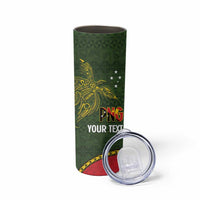 Personalised PNG Isten Hailans Provins Skinny Tumbler Papua New Guinea Plumeria Melanesian Pattern LT14 - Polynesian Pride