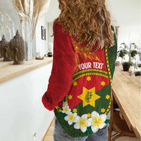 Personalised PNG Isten Hailans Provins Women Casual Shirt Papua New Guinea Plumeria Melanesian Pattern LT14 - Polynesian Pride
