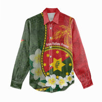 Personalised PNG Isten Hailans Provins Women Casual Shirt Papua New Guinea Plumeria Melanesian Pattern LT14 - Polynesian Pride