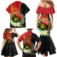 Personalised PNG Sauten Hailans Family Matching Mermaid Dress and Hawaiian Shirt Papua New Guinea Plumeria Melanesian Pattern LT14 - Polynesian Pride