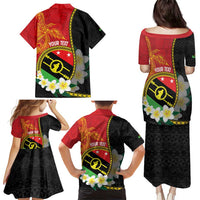 Personalised PNG Sauten Hailans Family Matching Puletasi and Hawaiian Shirt Papua New Guinea Plumeria Melanesian Pattern LT14 - Polynesian Pride
