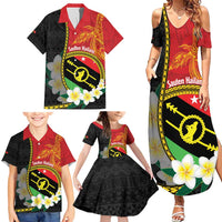 Personalised PNG Sauten Hailans Family Matching Summer Maxi Dress and Hawaiian Shirt Papua New Guinea Plumeria Melanesian Pattern LT14 - Polynesian Pride