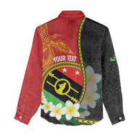 Personalised PNG Sauten Hailans Women Casual Shirt Papua New Guinea Plumeria Melanesian Pattern LT14 - Polynesian Pride