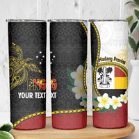 Personalised PNG Madang Provins Skinny Tumbler Papua New Guinea Plumeria Melanesian Pattern LT14 - Polynesian Pride