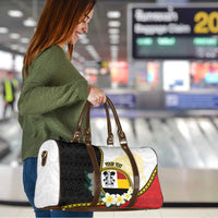 Personalised PNG Madang Provins Travel Bag Papua New Guinea Plumeria Melanesian Pattern - Polynesian Pride