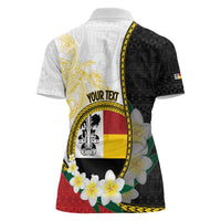 Personalised PNG Madang Provins Women Polo Shirt Papua New Guinea Plumeria Melanesian Pattern LT14 - Polynesian Pride