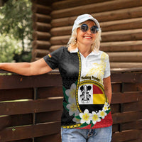 Personalised PNG Madang Provins Women Polo Shirt Papua New Guinea Plumeria Melanesian Pattern LT14 - Polynesian Pride