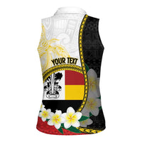 Personalised PNG Madang Provins Women Sleeveless Polo Shirt Papua New Guinea Plumeria Melanesian Pattern LT14 - Polynesian Pride