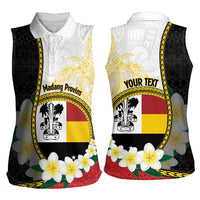 Personalised PNG Madang Provins Women Sleeveless Polo Shirt Papua New Guinea Plumeria Melanesian Pattern LT14 - Polynesian Pride