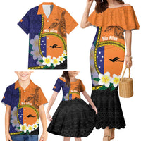 Personalised PNG Niu Ailan Family Matching Mermaid Dress and Hawaiian Shirt Papua New Guinea Plumeria Melanesian Pattern LT14 - Polynesian Pride