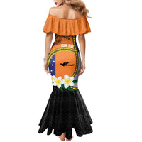 Personalised PNG Niu Ailan Family Matching Mermaid Dress and Hawaiian Shirt Papua New Guinea Plumeria Melanesian Pattern LT14 - Polynesian Pride