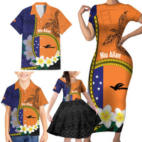Personalised PNG Niu Ailan Family Matching Short Sleeve Bodycon Dress and Hawaiian Shirt Papua New Guinea Plumeria Melanesian Pattern LT14 - Polynesian Pride