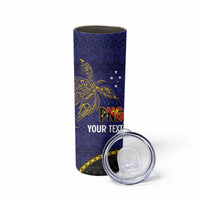 Personalised PNG Niu Ailan Skinny Tumbler Papua New Guinea Plumeria Melanesian Pattern LT14 - Polynesian Pride