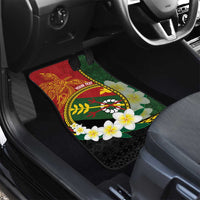 Personalised PNG Simbu Provins Car Mats Papua New Guinea Plumeria Melanesian Pattern LT14 - Polynesian Pride