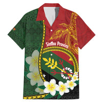 Personalised PNG Simbu Provins Family Matching Mermaid Dress and Hawaiian Shirt Papua New Guinea Plumeria Melanesian Pattern LT14 Dad's Shirt - Short Sleeve Green - Polynesian Pride