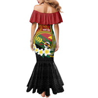 Personalised PNG Simbu Provins Family Matching Mermaid Dress and Hawaiian Shirt Papua New Guinea Plumeria Melanesian Pattern LT14 - Polynesian Pride