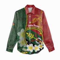 Personalised PNG Simbu Provins Women Casual Shirt Papua New Guinea Plumeria Melanesian Pattern LT14 - Polynesian Pride