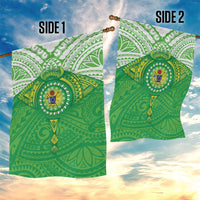 Cook Islands Manta Ray Garden Flag Kuki Airani Tattoo Green Color LT14 - Polynesian Pride