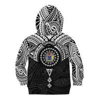 Cook Islands Manta Ray Kid Hoodie Kuki Airani Tattoo Black Color LT14 - Polynesian Pride