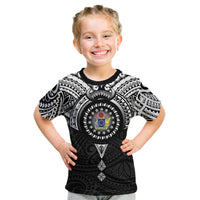 Cook Islands Manta Ray Kid T Shirt Kuki Airani Tattoo Black Color LT14 Black - Polynesian Pride