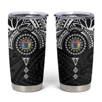 Cook Islands Manta Ray Tumbler Cup Kuki Airani Tattoo Black Color LT14 Black - Polynesian Pride