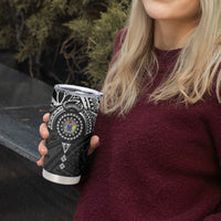 Cook Islands Manta Ray Tumbler Cup Kuki Airani Tattoo Black Color LT14 - Polynesian Pride