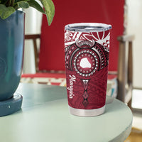 Personalised Cook Islands Mangaia Tumbler Cup Map With Kuki Airani Manta Ray Tattoo LT14 - Polynesian Pride