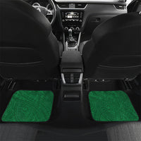 Personalised Cook Islands Rarotonga Car Mats Map With Kuki Airani Manta Ray Tattoo LT14 Set 2pcs - Back Green - Polynesian Pride