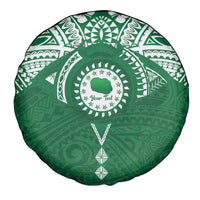 Personalised Cook Islands Rarotonga Spare Tire Cover Map With Kuki Airani Manta Ray Tattoo LT14 - Polynesian Pride