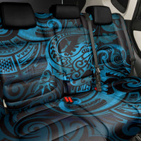 New Zealand Tuatara Back Car Seat Cover Aotearoa Maori Clematis Flowers - Blue