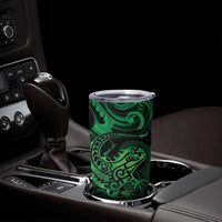 New Zealand Tuatara Tumbler Cup Aotearoa Maori Clematis Flowers - Green