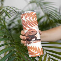 Red New Zealand Tuatara Skinny Tumbler Aotearoa Sphenodon Punctatus Silver Fern LT14 - Polynesian Pride