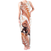 Red New Zealand Tuatara Tank Maxi Dress Aotearoa Sphenodon Punctatus Silver Fern