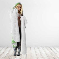 Green New Zealand Tuatara Hooded Blanket Aotearoa Sphenodon Punctatus Silver Fern