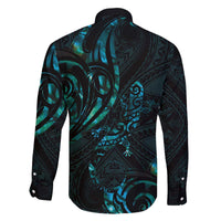 New Zealand Skink Family Matching Off The Shoulder Long Sleeve Dress and Hawaiian Shirt Aotearoa Maori Mix Paua Shell LT14 - Polynesian Pride